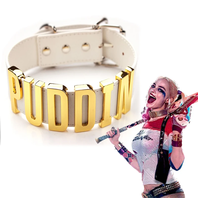 Harley Quinn Cosplay Collar PUDDIN Choker Suicide Squad Necklace Halloween Cosplay Letter Necklace Two Color
Harley Quinn Cosplay Collar PUDDIN Choker Suicide Squad Necklace Halloween Cosplay Letter Necklace Two Color