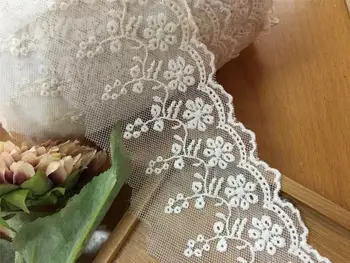 Delicate white lace embroidered gauze cotton gauze embroidered lace accessories 8.5cm width
Delicate white lace embroidered gauze cotton gauze embroidered lace accessories 8.5cm width