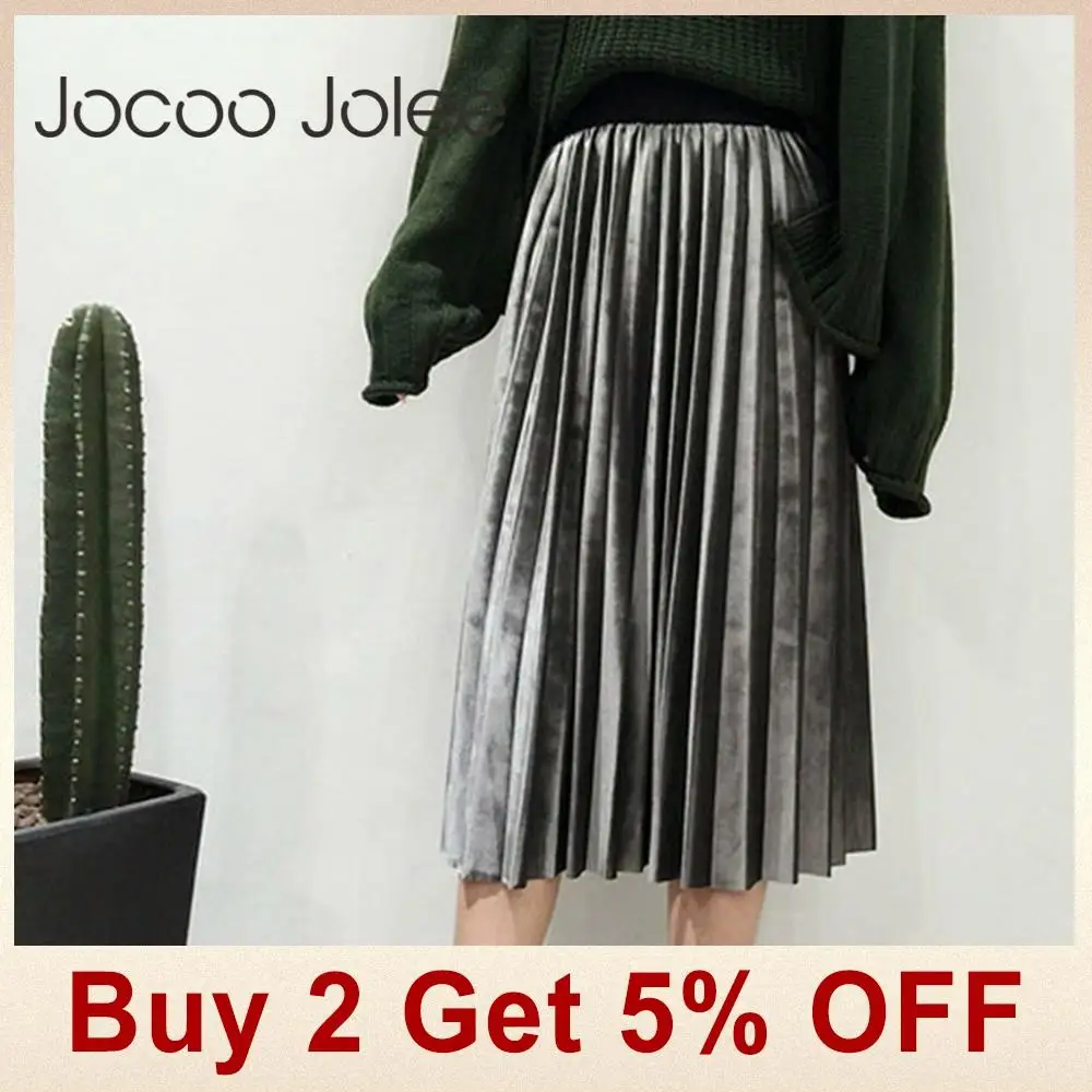Jocoo Jolee Autumn 2019 Women Casual Long Metallic Silver Maxi Pleated Skirt Midi Skirt Elastic High Waist Suede Party Skirt
Jocoo Jolee Autumn 2019 Women Casual Long Metallic Silver Maxi Pleated Skirt Midi Skirt Elastic High Waist Suede Party Skirt