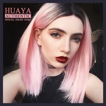 HUAYA Pink Wig Heat Resistant Synthetic Short Straight Dark Roots Pink Bob Hairstyle For Women Party Cosplay Or Daily Wear Wigs 
HUAYA Pink Wig Heat Resistant Synthetic Short Straight Dark Roots Pink Bob Hairstyle For Women Party Cosplay Or Daily Wear Wigs