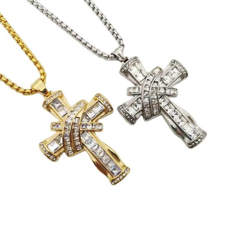 New Luxury Big cz stones cross pendant Necklace Gold Color 316L stainless steel decorative fashion cross necklace BLKN0489
New Luxury Big cz stones cross pendant Necklace Gold Color 316L stainless steel decorative fashion cross necklace BLKN0489