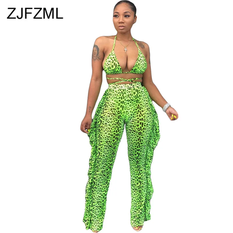 Leopard Print Autumn Two Piece Set Women Tracksuit Halter Neck Backless Crop Top And Side Ruffle Straight Pant Sexy Club Outfit
Leopard Print Autumn Two Piece Set Women Tracksuit Halter Neck Backless Crop Top And Side Ruffle Straight Pant Sexy Club Outfit
