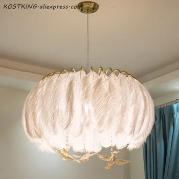 American Pastoral white feather chandelier living room Princess bedroom Nordic modern crystal crystal bird Chandelier 
American Pastoral white feather chandelier living room Princess bedroom Nordic modern crystal crystal bird Chandelier