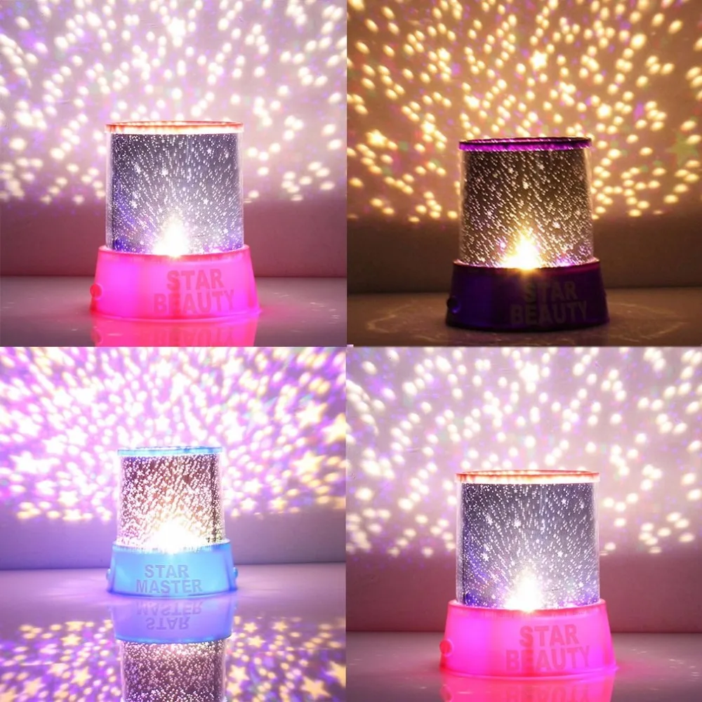 Romantic Cosmos Moon Colorful Master Star Sky Universal Night Light Kid Chidren Projector Lamp Christmas Gift Present Party Deco