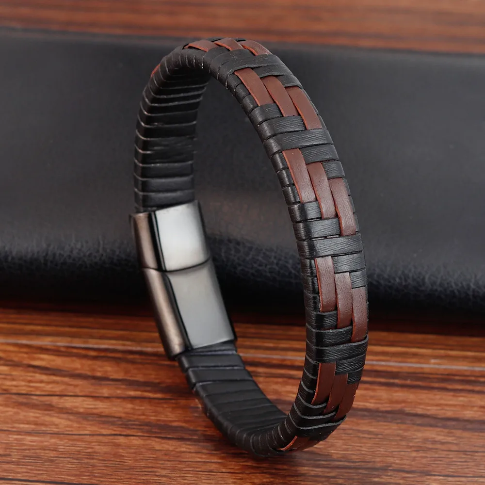 Classic Multi-color Stainless Steel Magnetic Clasp Charm Leather Bracelets Gift Hand-knitted Simple Style Classic Men Bracelet
Classic Multi-color Stainless Steel Magnetic Clasp Charm Leather Bracelets Gift Hand-knitted Simple Style Classic Men Bracelet