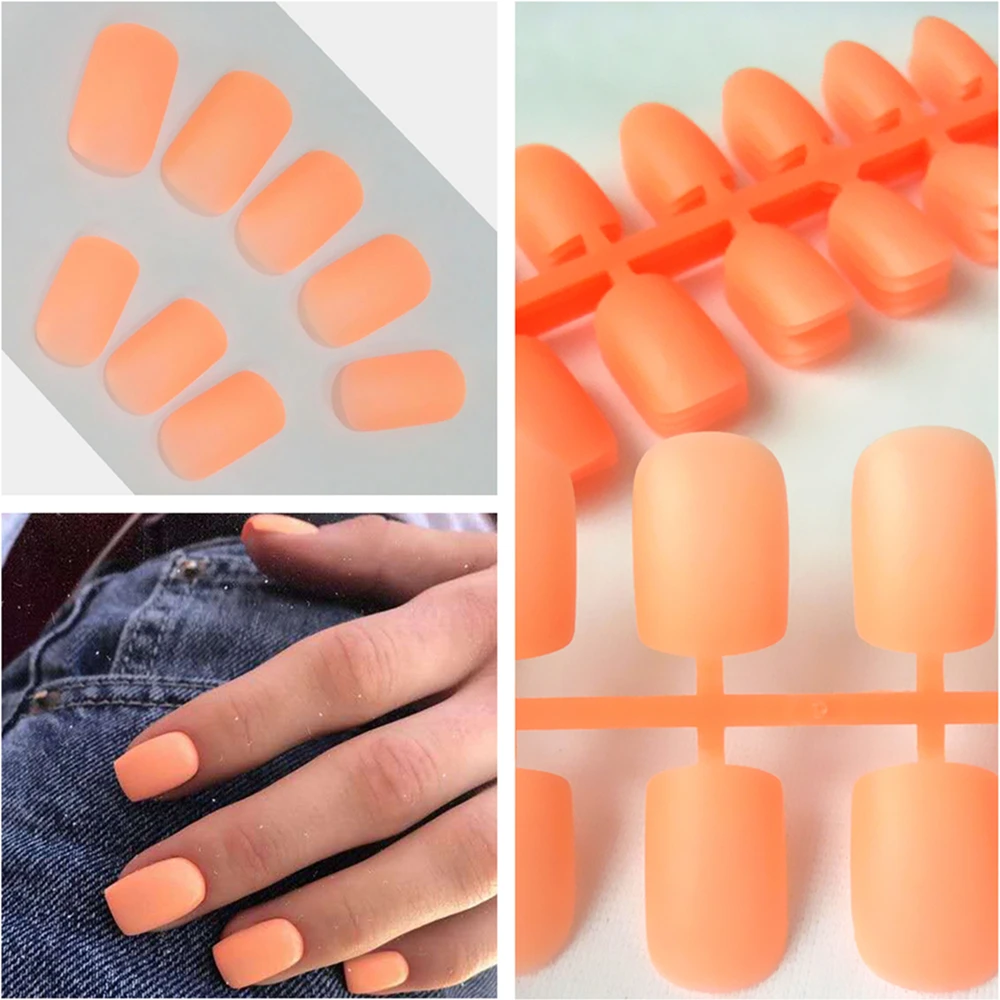 Wholesale Matte Orange Artificial False Nails In Tree Short Fake Nails For Design Fluorescent Fingernail Art Manicure Tool
Wholesale Matte Orange Artificial False Nails In Tree Short Fake Nails For Design Fluorescent Fingernail Art Manicure Tool