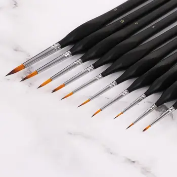 10pcs/set Professional Fine Detail Painting Miniature Brush for Hool Line Acrylic Watercolor Oil Drawing Art Supplies
10pcs/set Professional Fine Detail Painting Miniature Brush for Hool Line Acrylic Watercolor Oil Drawing Art Supplies
