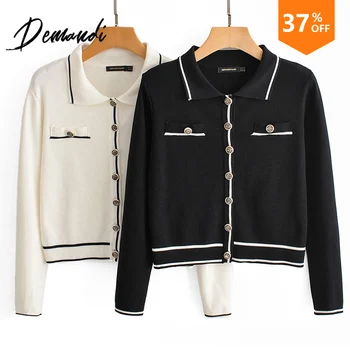 DEMANDI Women's sweater Fall 2019 new fashion women's Lapel single-row button stripe colour collision long sleeve loose sweater
DEMANDI Women's sweater Fall 2019 new fashion women's Lapel single-row button stripe colour collision long sleeve loose sweater