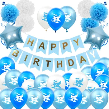 Amawill Happy Birthday Banner Confetti Latex Balloons Child Boy Blue Airplane Birthday Party Decoration Set Cartoon Plane Theme
Amawill Happy Birthday Banner Confetti Latex Balloons Child Boy Blue Airplane Birthday Party Decoration Set Cartoon Plane Theme