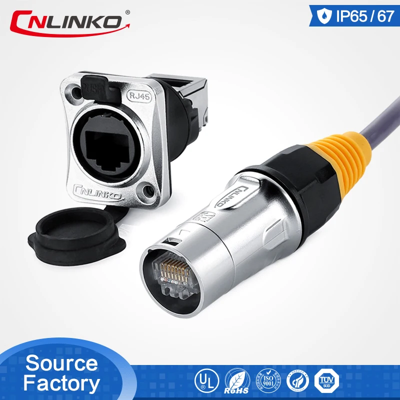 Metal 8P8C CAT5E RJ45 Waterproof IP65 Panel Mount Circular Ethernet Outdoor Cable Connector with Rubber Boot
Metal 8P8C CAT5E RJ45 Waterproof IP65 Panel Mount Circular Ethernet Outdoor Cable Connector with Rubber Boot