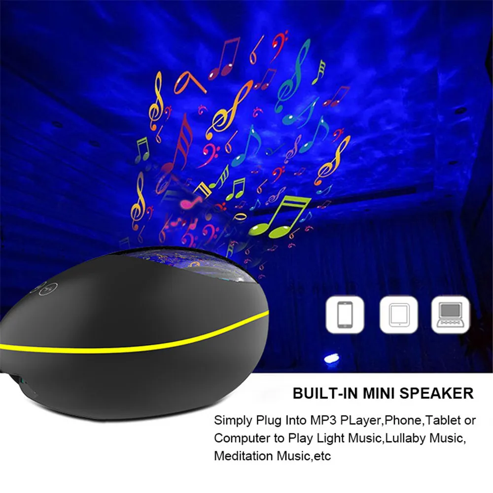Lucky Stone Ocean Wave Star Projector Night Light Bluetooth Music Player Remote Control Water Wave Color Led Projector For Baby
Lucky Stone Ocean Wave Star Projector Night Light Bluetooth Music Player Remote Control Water Wave Color Led Projector For Baby