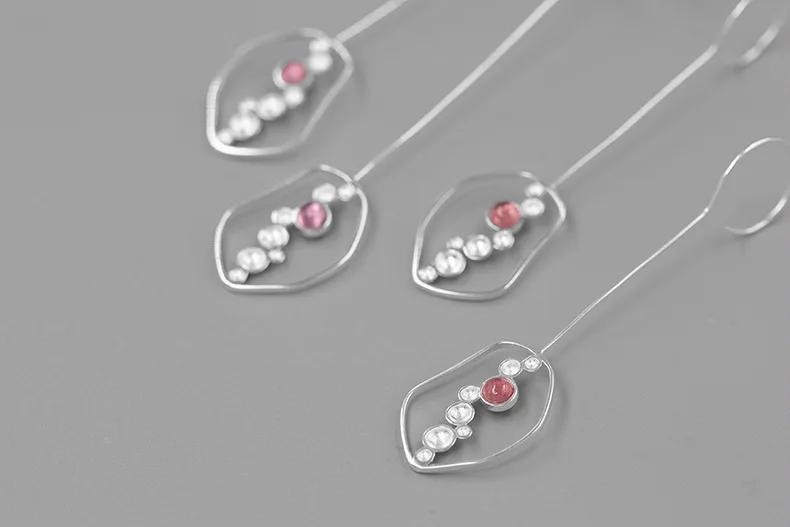 Geometric Round Fashion 925 Sterling Silver Natural Tourmaline Stone Earrings Geometric Round Fashion 925 Sterling Silver Natural Tourmaline Stone Earrings