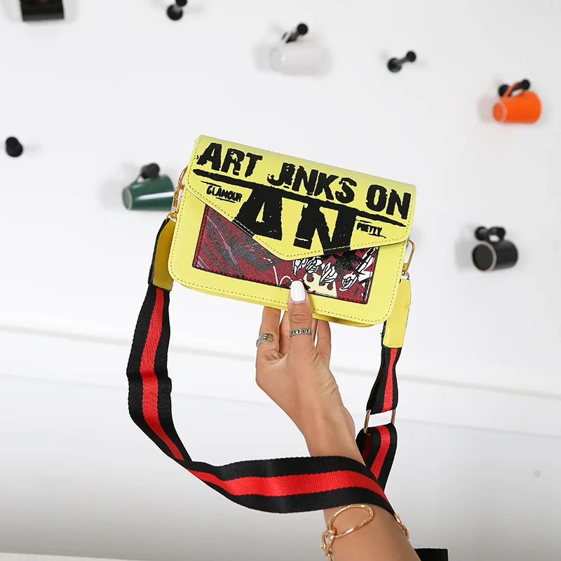 Fashion New Style 2018 Spring And Summer Wide-Strap Shoulder Bag Printed Harajuku Wind Shoulder Bag Spraying Printed an Square S 
Fashion New Style 2018 Spring And Summer Wide-Strap Shoulder Bag Printed Harajuku Wind Shoulder Bag Spraying Printed an Square S