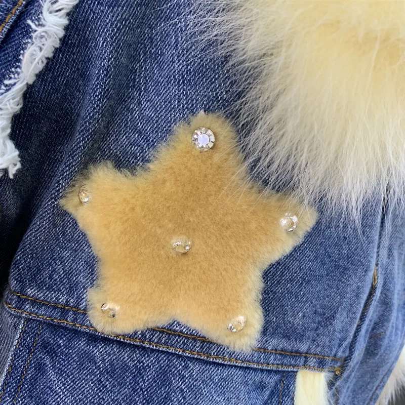 denim jacket with fur real fox fur star (7)