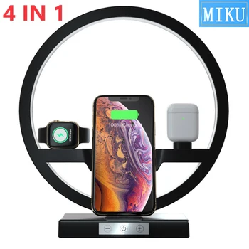 4 in 1 QI Fast Wireless Charger Dock Station for iPhone 11 Pro Max Apple Watch 1 2 3 4 5 Airpods Charging Dock Holder LED Lamp
4 in 1 QI Fast Wireless Charger Dock Station for iPhone 11 Pro Max Apple Watch 1 2 3 4 5 Airpods Charging Dock Holder LED Lamp