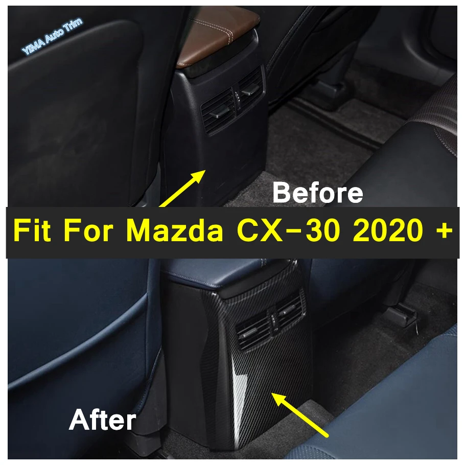 

Armrest Box Anti Kick Panel Rear Air Condition AC Vent Outlet Cover Trim Fit For Mazda CX-30 2020 - 2023 Carbon Fiber Accessory