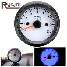 2 "52mm רכב אופנוע tachometer 12V כחול LED 0 ~ 8000 סל"ד מטר מצביע מד tacho אופנוע משאית/טרקטורונים tacometro מפני RU(China)
