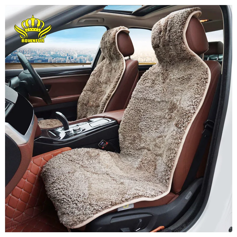 Универсальные чехлы для автомобильных сидений ROWNFUR накидки из овчины на переднее