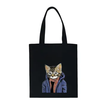 Cool Cat Printed Tote Bag For Women Fashion Canvas Large Capacity Reusable Shopping Bag Women Outdoor Beach Bag Daily Handbag 
Cool Cat Printed Tote Bag For Women Fashion Canvas Large Capacity Reusable Shopping Bag Women Outdoor Beach Bag Daily Handbag
