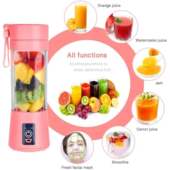 Portable 380ml Juicer Electric USB Rechargeable Smoothie Blender Machine Mixer Juice Cup Blender food processor Crushed for kids
Portable 380ml Juicer Electric USB Rechargeable Smoothie Blender Machine Mixer Juice Cup Blender food processor Crushed for kids