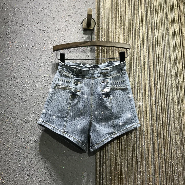 Full of Crystals Hot Drilling Denim Shorts Women's 2020 Spring and Summer New High Waist Elasticity Slim Tight Shorts Hot Pants
Full of Crystals Hot Drilling Denim Shorts Women's 2020 Spring and Summer New High Waist Elasticity Slim Tight Shorts Hot Pants