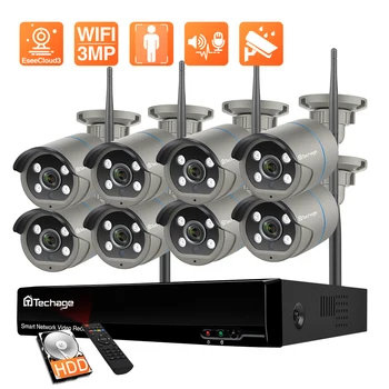 Techage 8CH 3MP HD WiFi IP Camera Kit Wireless NVR Kit Human Detectetion Two Way Audio Record P2P CCTV Surveillance System Set
Techage 8CH 3MP HD WiFi IP Camera Kit Wireless NVR Kit Human Detectetion Two Way Audio Record P2P CCTV Surveillance System Set