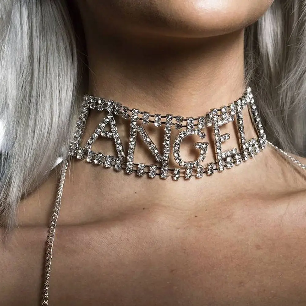 Fashion Sexy Rhinestone Letter Doublelayer Necklace Jewelry Personality Street Shoot Shiny Crystal Ladies Neck Chain Accessories
Fashion Sexy Rhinestone Letter Doublelayer Necklace Jewelry Personality Street Shoot Shiny Crystal Ladies Neck Chain Accessories