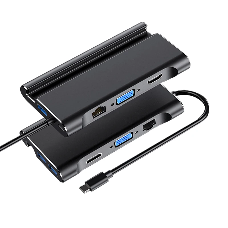 Док Станция hdmi USB 3 0 HDMI VGA RJ45 PD Hub для ноутбука Macbook Pro HP Surface DELL Lenovo Samsung dex|Адаптеры