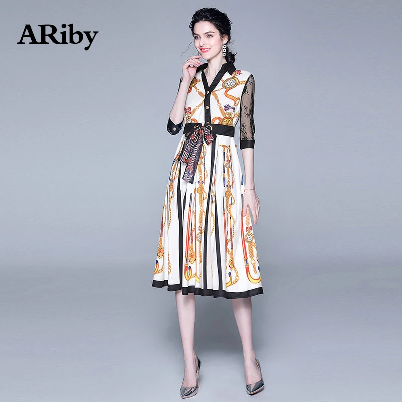 ARiby Women Print Lace Stitching Dress 2019 Early Autumn New Office Lady French Retro Print Lace Half sleeve V-Neck A-Line Dress
ARiby Women Print Lace Stitching Dress 2019 Early Autumn New Office Lady French Retro Print Lace Half sleeve V-Neck A-Line Dress