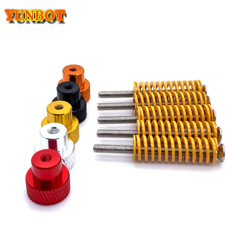 4pcs 3D printer Leveling components M3 screw Leveling spring Leveling knob suite for 3D printer Heating Bed parts
4pcs 3D printer Leveling components M3 screw Leveling spring Leveling knob suite for 3D printer Heating Bed parts