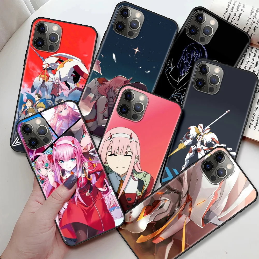 Силиконовый чехол Hiro и Zero Two для Apple iPhone 13 11 Pro Max 12 Mini мягкий телефона SE 2020 X XS 7 8 Plus 6 6S