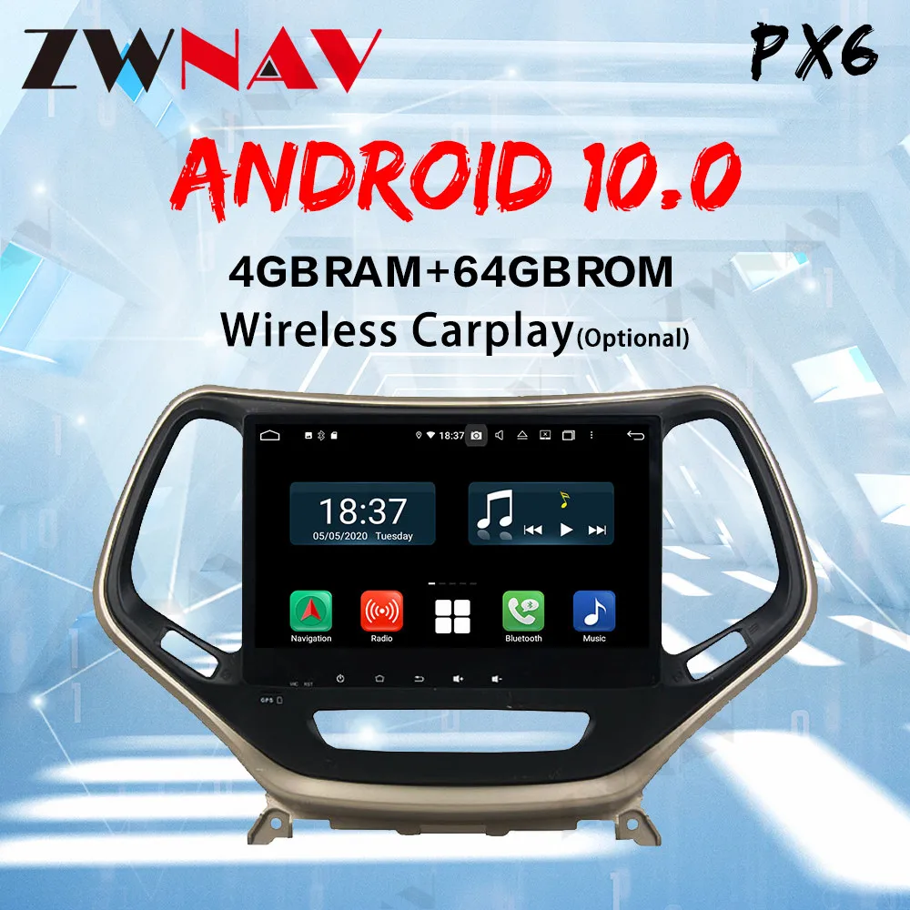 ZWNAV Android 10 head unit 4G in Dash Car Radio Multimedia Video Player Navigation GPS For Jeep Cherokee carplay 5 KL 2014-2018
ZWNAV Android 10 head unit 4G in Dash Car Radio Multimedia Video Player Navigation GPS For Jeep Cherokee carplay 5 KL 2014-2018