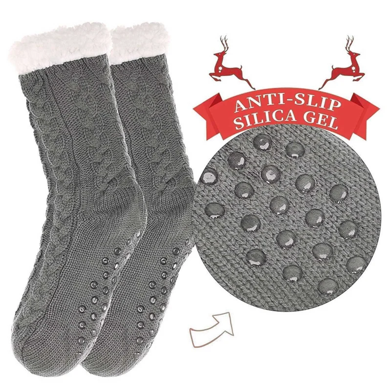 Against Cold Snow Plus Women Thick Cozy Fuzzy Sherpa Fleece-lined Thermal Non-Skid Slipper Socks Wool Cashmere Socks
Against Cold Snow Plus Women Thick Cozy Fuzzy Sherpa Fleece-lined Thermal Non-Skid Slipper Socks Wool Cashmere Socks