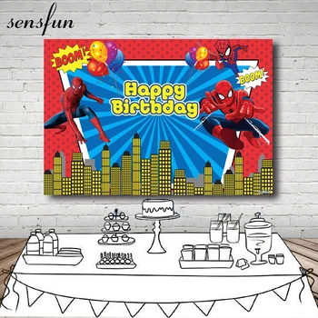 Sensfun Superhero Spiderman Photography Backgrounds Comics Balloons Buildings Boys Birthday Party Backdrops For Photo Studio
Sensfun Superhero Spiderman Photography Backgrounds Comics Balloons Buildings Boys Birthday Party Backdrops For Photo Studio
