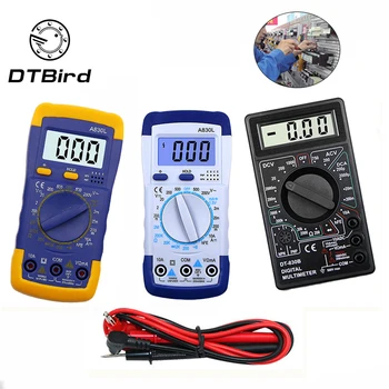 A830L DT-830B LCD Digital Voltmeter Ohmmeter Ammeter Multimeter DC AC Volt Diode Freguency Multitester Volt Tester Test Current
A830L DT-830B LCD Digital Voltmeter Ohmmeter Ammeter Multimeter DC AC Volt Diode Freguency Multitester Volt Tester Test Current