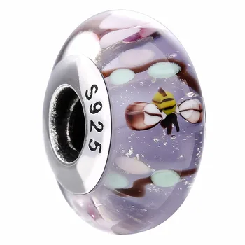 New 925 Sterling Silver Bead Charm Enchanted Garden With Fly Bee Lampwork Murano Glass Beads Fit Bracelet DIY Jewelry
New 925 Sterling Silver Bead Charm Enchanted Garden With Fly Bee Lampwork Murano Glass Beads Fit Bracelet DIY Jewelry