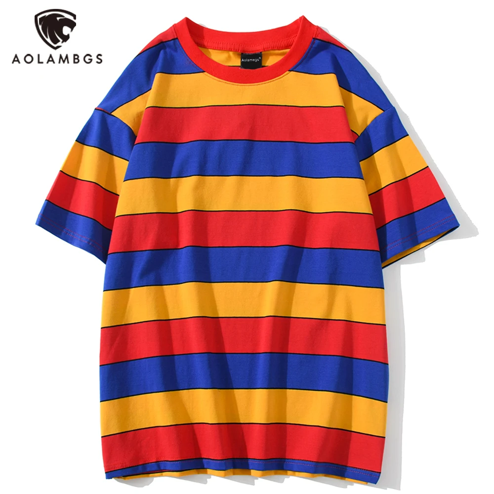 Aolamegs Hip Hop Hit Color 3 color Striped Print Men T Shirt Summer O-Neck Casual Cozy Tees Tops Harajuku Fashion Streetwear Men
Aolamegs Hip Hop Hit Color 3 color Striped Print Men T Shirt Summer O-Neck Casual Cozy Tees Tops Harajuku Fashion Streetwear Men