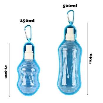 

500ml 250ml Sport Pet Dog Water Bottle For Kitten Cat Drinking Fountain Automatic Slow Water Dispenser Plastic Travel Dog Bowl