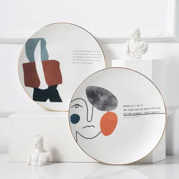 Mandao series plate simple golden stroke ceramic plate comic hand-painted bone china plate dessert plate ceramic dish
Mandao series plate simple golden stroke ceramic plate comic hand-painted bone china plate dessert plate ceramic dish