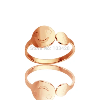 AILIN Rose Gold Color Engraved Ring Customize Smile Face With 1 Initial Rings Lettering 925 Silver Rings
AILIN Rose Gold Color Engraved Ring Customize Smile Face With 1 Initial Rings Lettering 925 Silver Rings