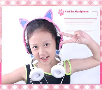 Children's Cartoon Cat Multi color wired earphones Ear-wearing Light-emitting headband Foldable Mobile Music Headphones for PC
Children's Cartoon Cat Multi color wired earphones Ear-wearing Light-emitting headband Foldable Mobile Music Headphones for PC