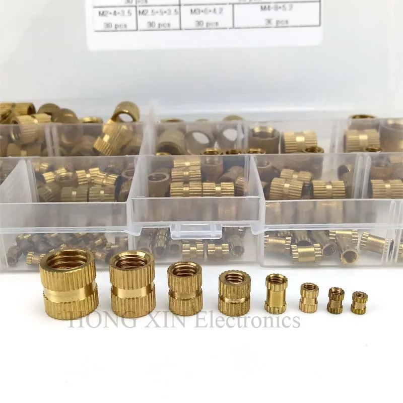 210pcs/set Brass Cylinder Knurled Threaded Round Insert Embedded Nuts Kit with Plastic Box 210pcs/set Brass Cylinder Knurled Threaded Round Insert Embedded Nuts Kit with Plastic Box
