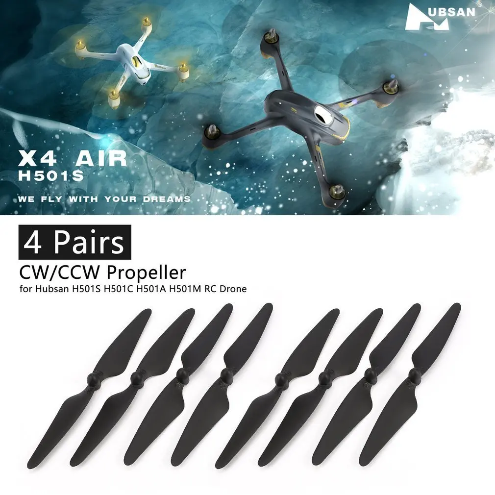 4 Pairs CW/CCW Propeller Props Blade RC Spare Part for Hubsan H501S H501C H501A H501M 501 RC Quadcopter RC Drone Aircraft
4 Pairs CW/CCW Propeller Props Blade RC Spare Part for Hubsan H501S H501C H501A H501M 501 RC Quadcopter RC Drone Aircraft