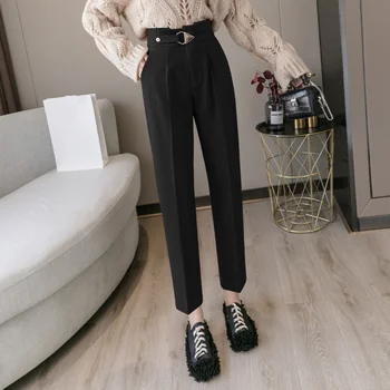 2020 New Autumn Winter Workwear Woolen Women's Formal Harem Pants Button High Waist Office Lady Ankle-Length Chic Pants Pocket
2020 New Autumn Winter Workwear Woolen Women's Formal Harem Pants Button High Waist Office Lady Ankle-Length Chic Pants Pocket