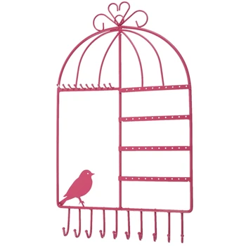 Earring Necklace Holder Birdcage Wall Mount Jewelry Organizer Hanger for Girls Pink
Earring Necklace Holder Birdcage Wall Mount Jewelry Organizer Hanger for Girls Pink