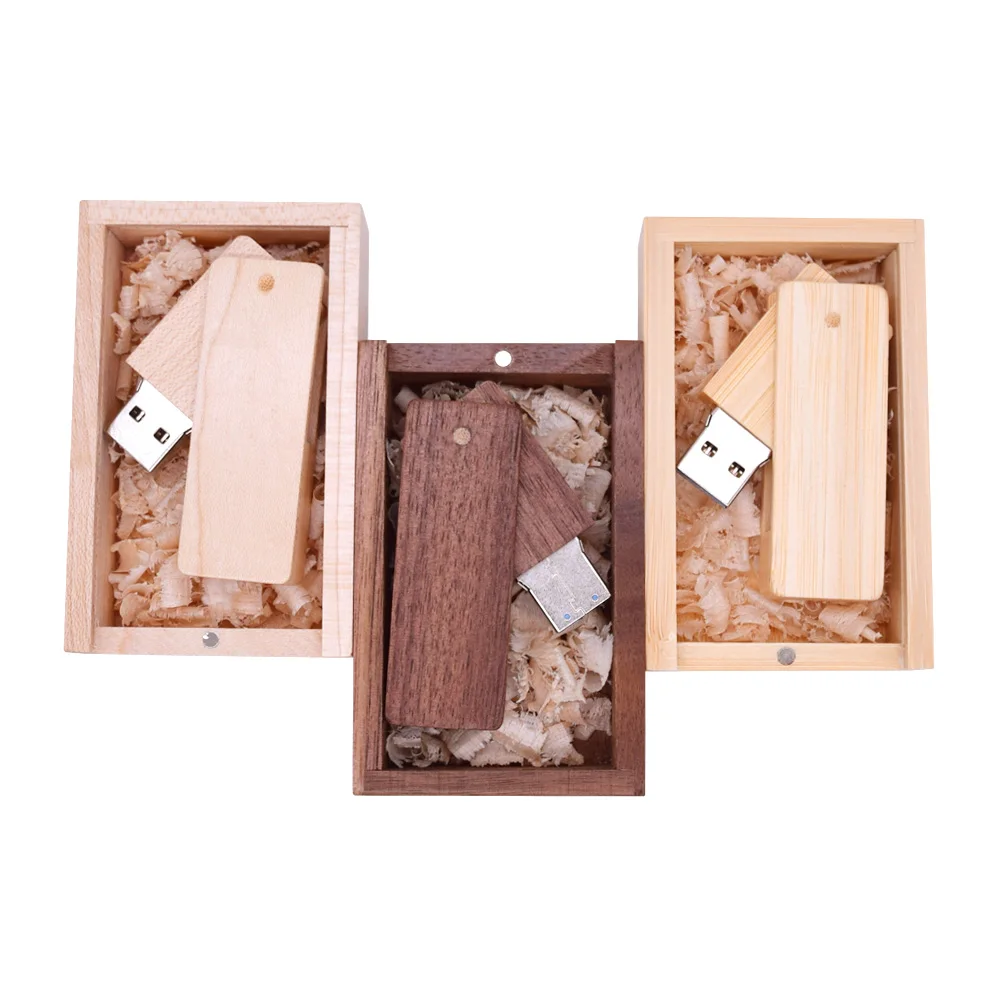 Wooden USB 3.0 Flash Drive 128GB 64GB 32GB 16GB 8GB Rotating Style Pendrive with Box Custom Logo for Photography Wedding Gifts
Wooden USB 3.0 Flash Drive 128GB 64GB 32GB 16GB 8GB Rotating Style Pendrive with Box Custom Logo for Photography Wedding Gifts