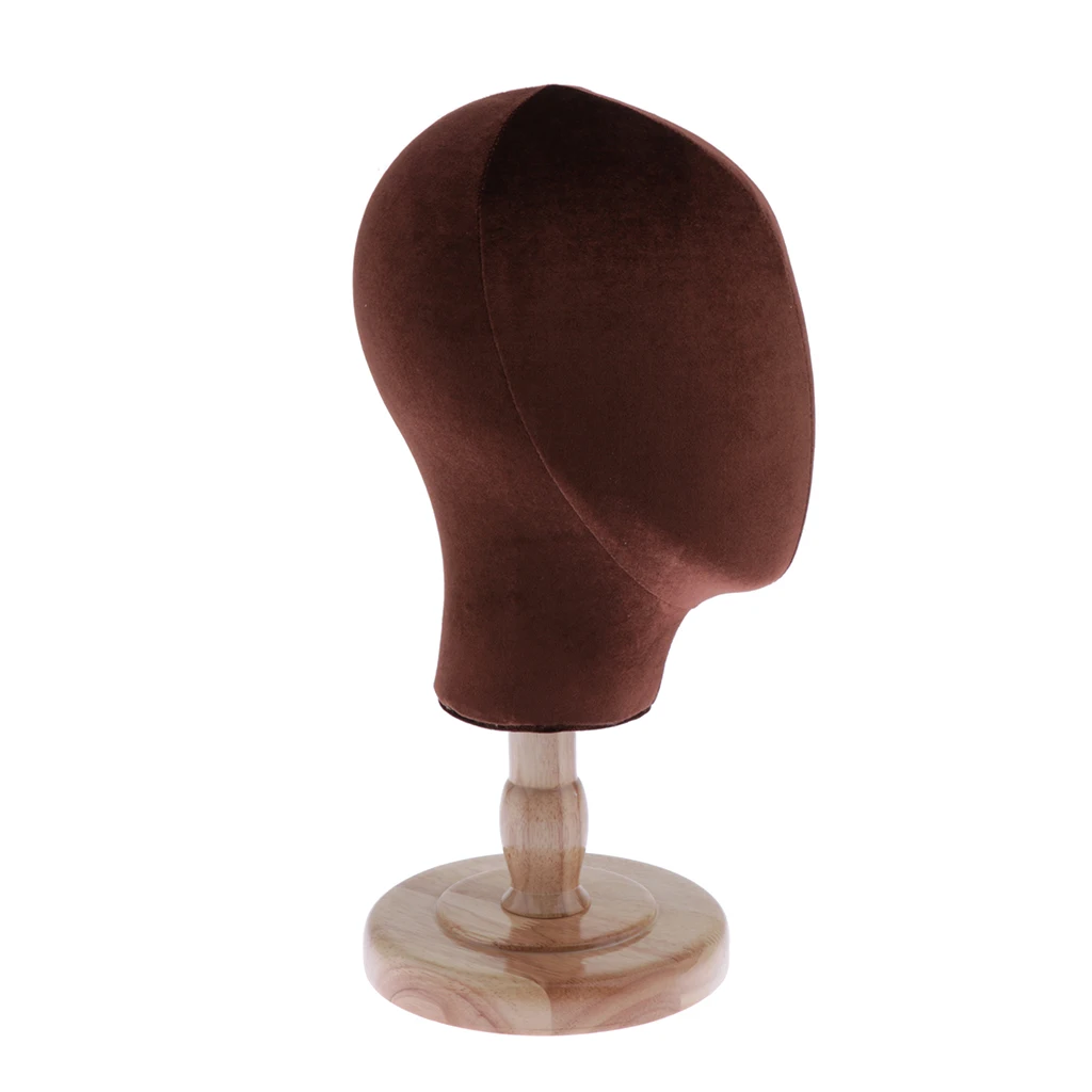 Cork Block Head Mannequin Head Wig Display Styling Head with Wooden Stand Holder, Detachable Cork Block Head Mannequin Head Wig Display Styling Head with Wooden Stand Holder, Detachable