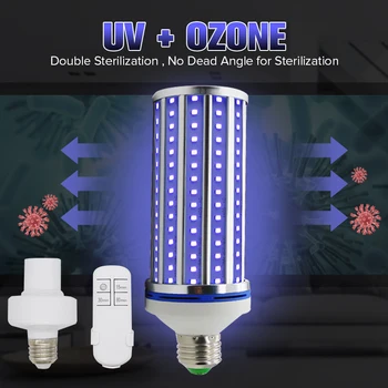 60W 110V/220V UV Germicidal light LED UVC Ultraviolet Light Bulb Room E27 Lamp with Remote Control Timing Killing 99% Air Mite
60W 110V/220V UV Germicidal light LED UVC Ultraviolet Light Bulb Room E27 Lamp with Remote Control Timing Killing 99% Air Mite