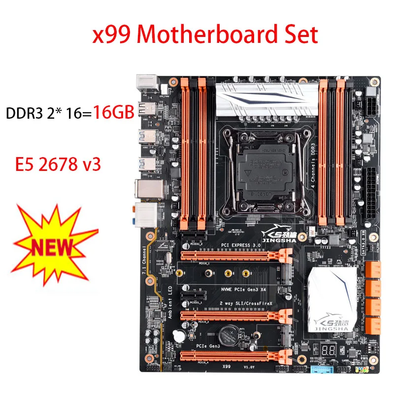 Intel X99 LGA 2011-3 motherboard with E5 2678 v3 and 2* 16=32GB with quad channel DDR3
Intel X99 LGA 2011-3 motherboard with E5 2678 v3 and 2* 16=32GB with quad channel DDR3