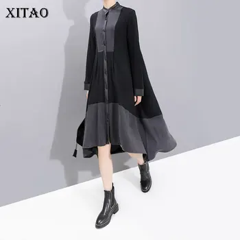 XITAO Fashion Plus Size Women Dress Korean Style Standing Collar Dresses Slim Fit Single Breasted Women Clothes 2019 DMY1742 
XITAO Fashion Plus Size Women Dress Korean Style Standing Collar Dresses Slim Fit Single Breasted Women Clothes 2019 DMY1742